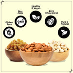 Load image into Gallery viewer, Wonderland Foods 300g (100g X 3) Dry Fruits Combo Raw Almonds, Cashews & Raisins Pouch