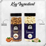 Load image into Gallery viewer, Wonderland Foods 1Kg (500g X 2) Dry Fruits Combo of California Almonds (NP) & Cashews W320 Jar