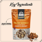 Load image into Gallery viewer, Wonderland Foods 100g Grandeur Premium Coconut & Jaggery Walnut Kernels Pouch