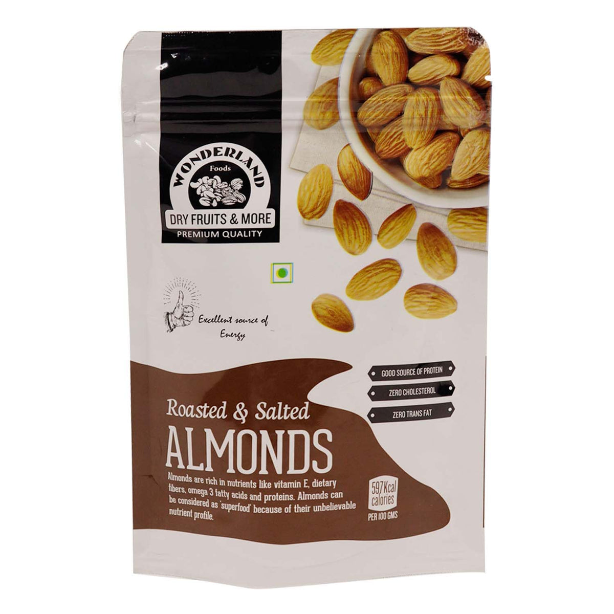 Roasted salted almonds 200g pouch 1