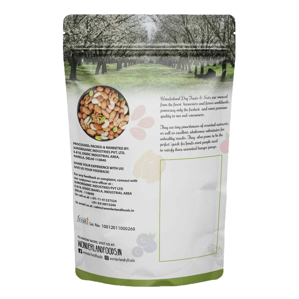 Wonderland foods 100g premium afghani anjeer pouch