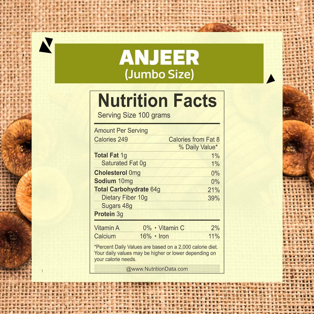 Wonderland Foods 100g Premium Afghani Anjeer Pouch