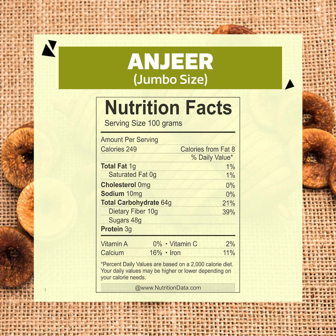 Wonderland Foods 500g Premium Afghani Anjeer Pouch