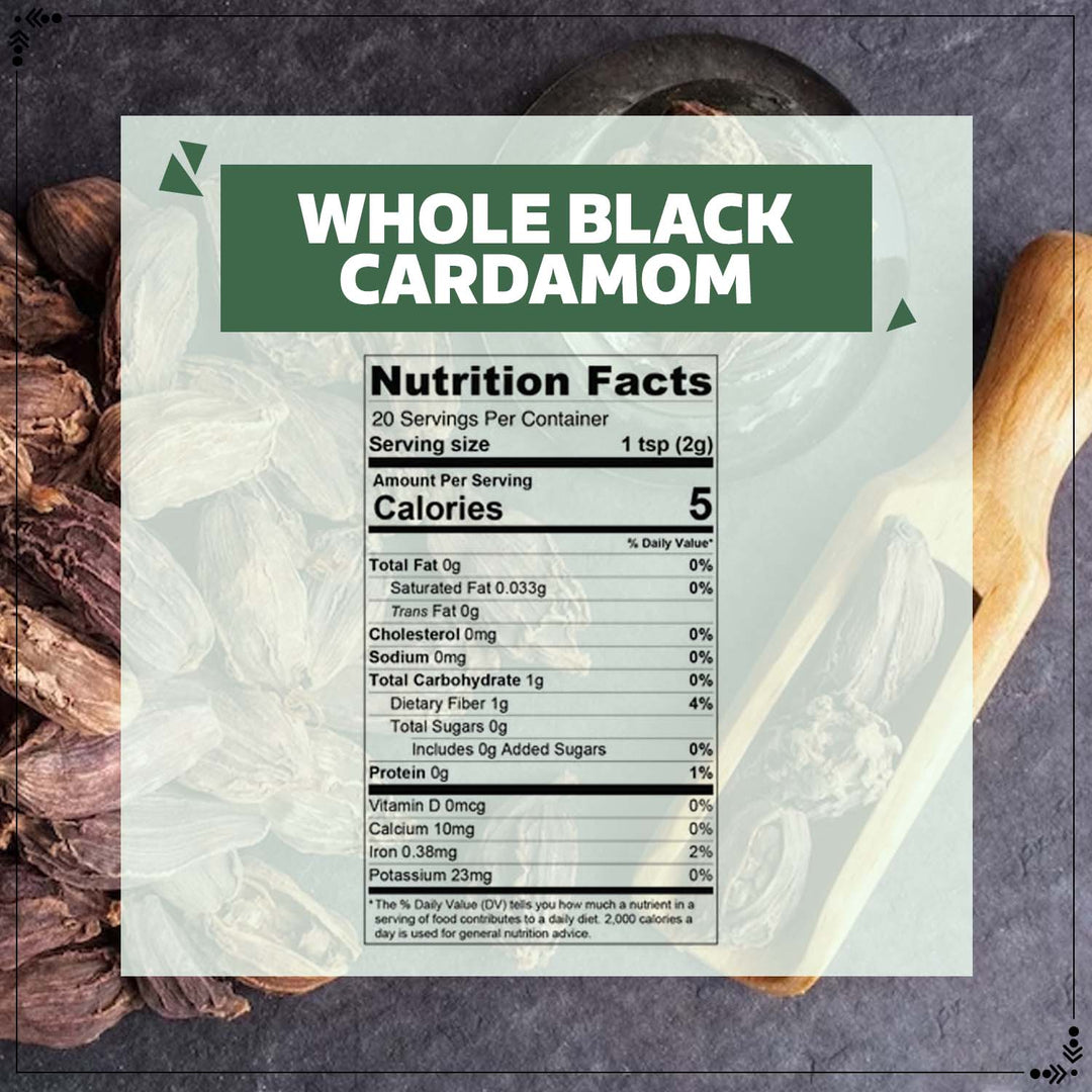 Wonderland Foods 250g Premium Whole Black Cardamom Pouch