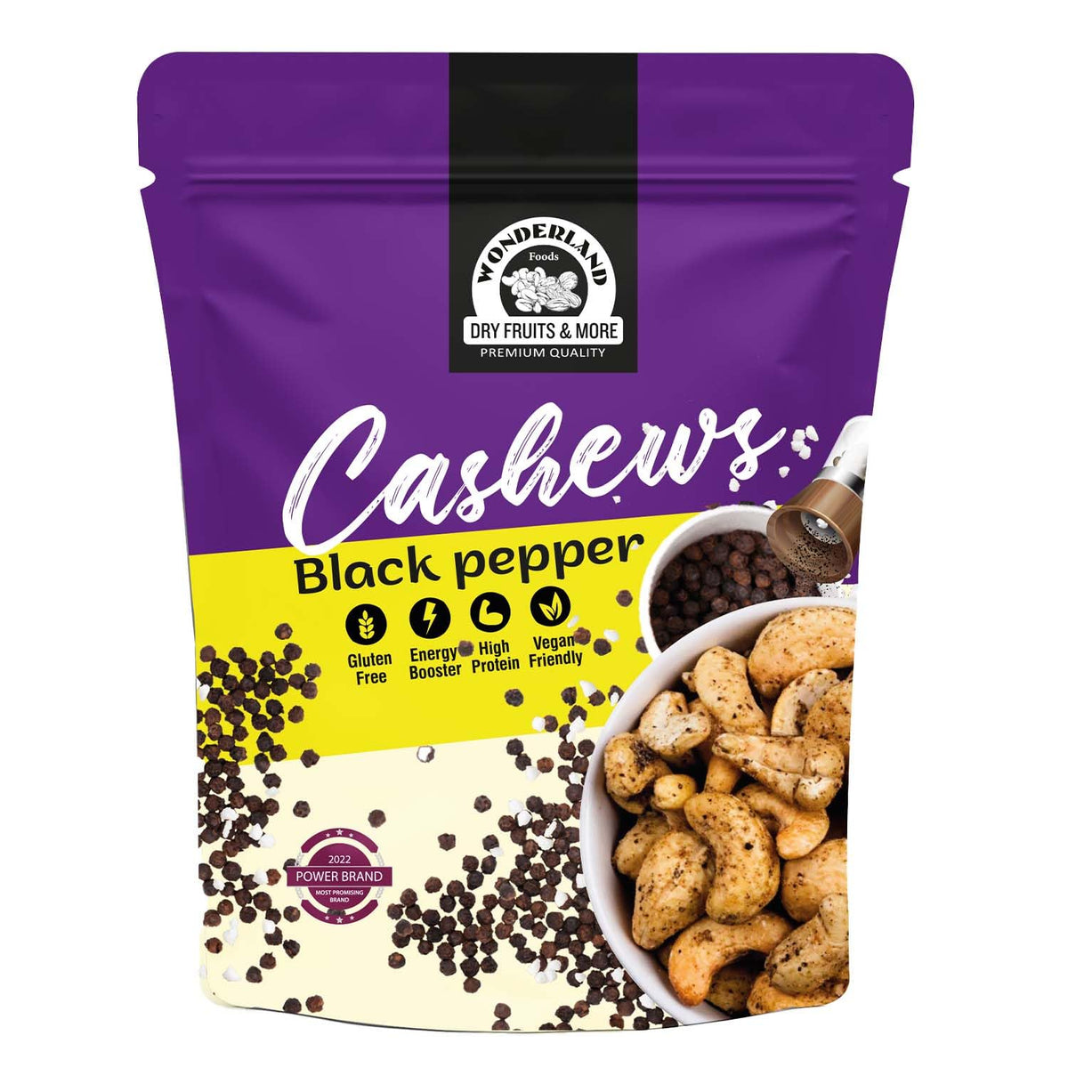 Black pepper cashews 70g pouch 1