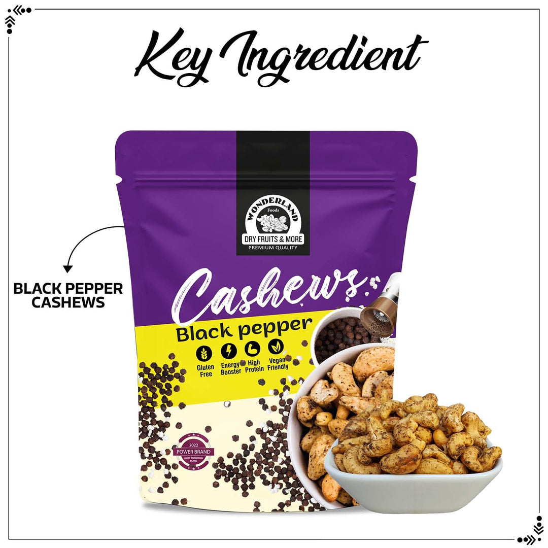 Wonderland Foods 70g Premium Black Pepper Flavoured Cashew