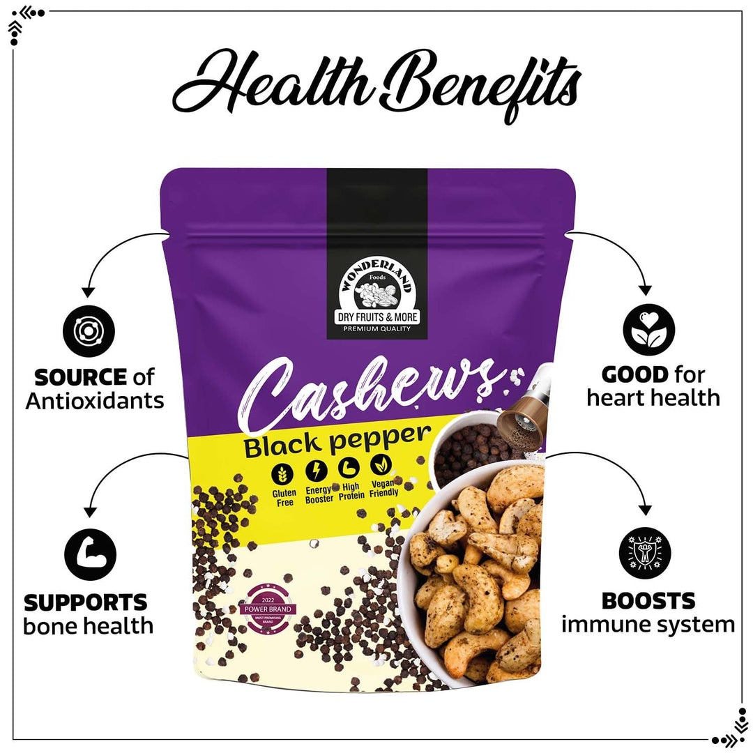 Wonderland Foods 70g Premium Black Pepper Flavoured Cashew