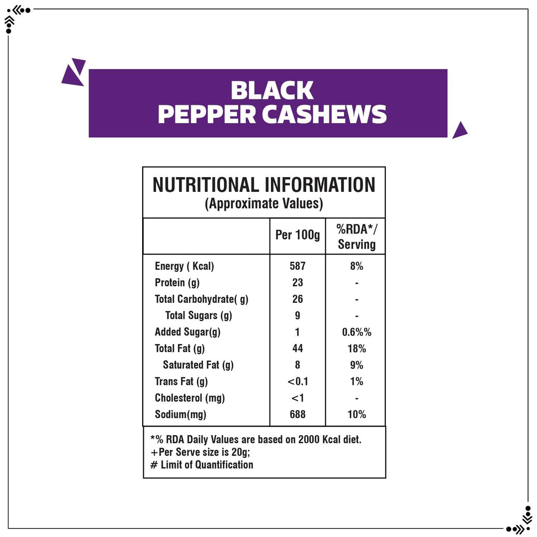 Wonderland Foods 70g Premium Black Pepper Flavoured Cashew