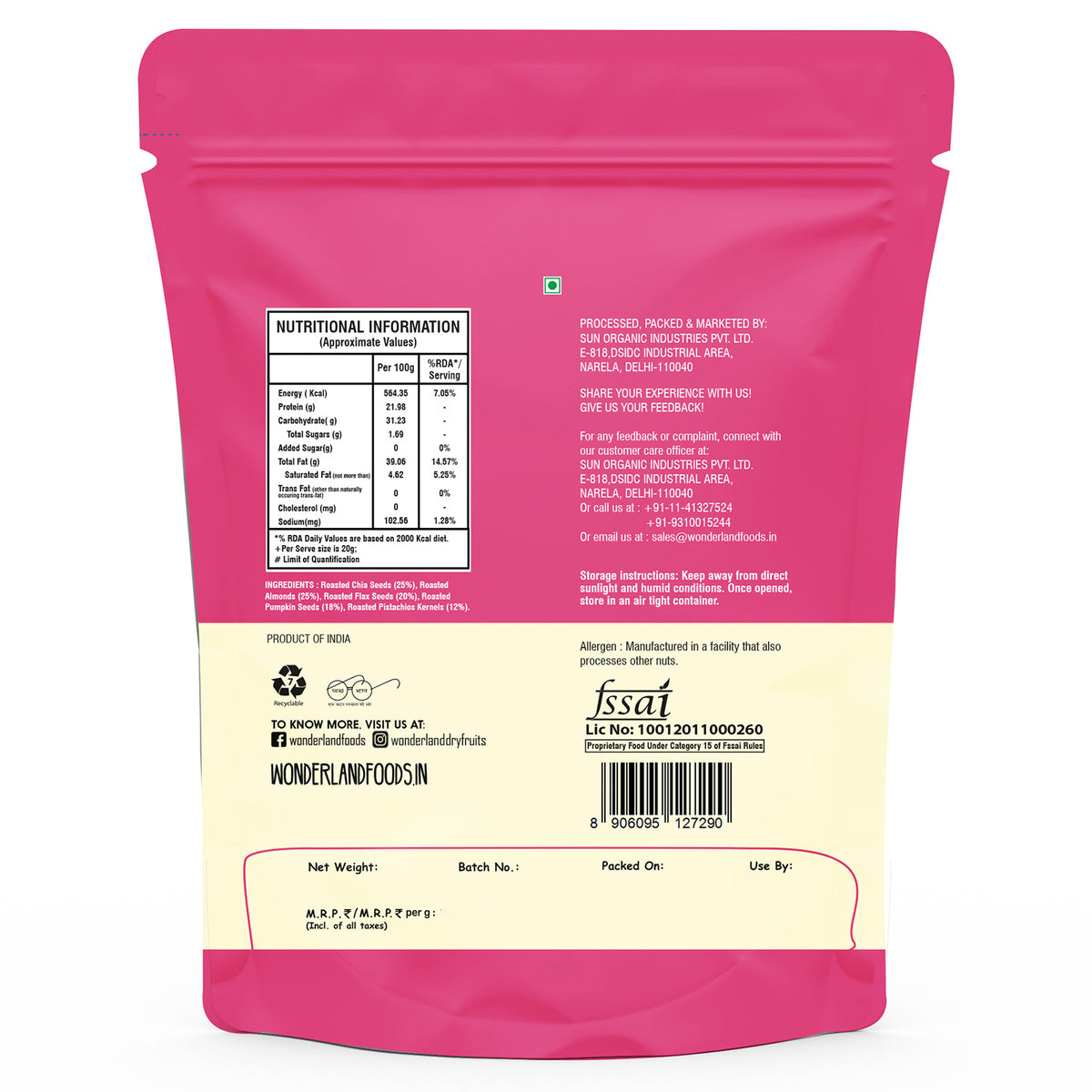 Wonderland foods 100g breakfast mix pouch