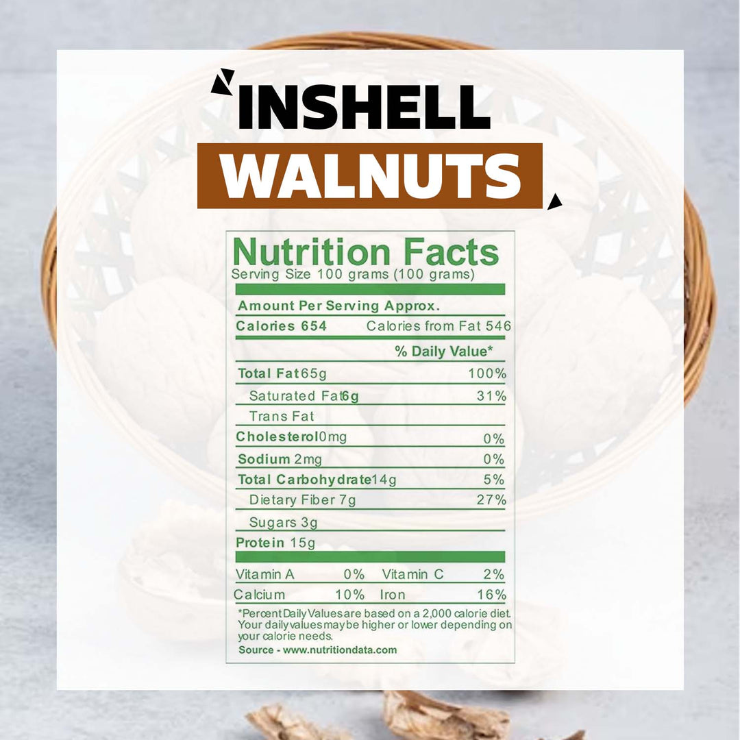 Wonderland Foods 1Kg California Inshell Walnuts Pouch