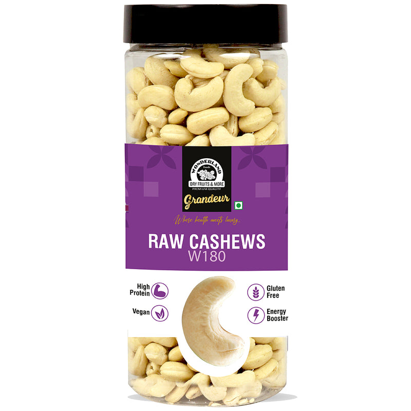 Wonderland Foods 500g Premium Cashews (Kaju) W180-Grade Jar