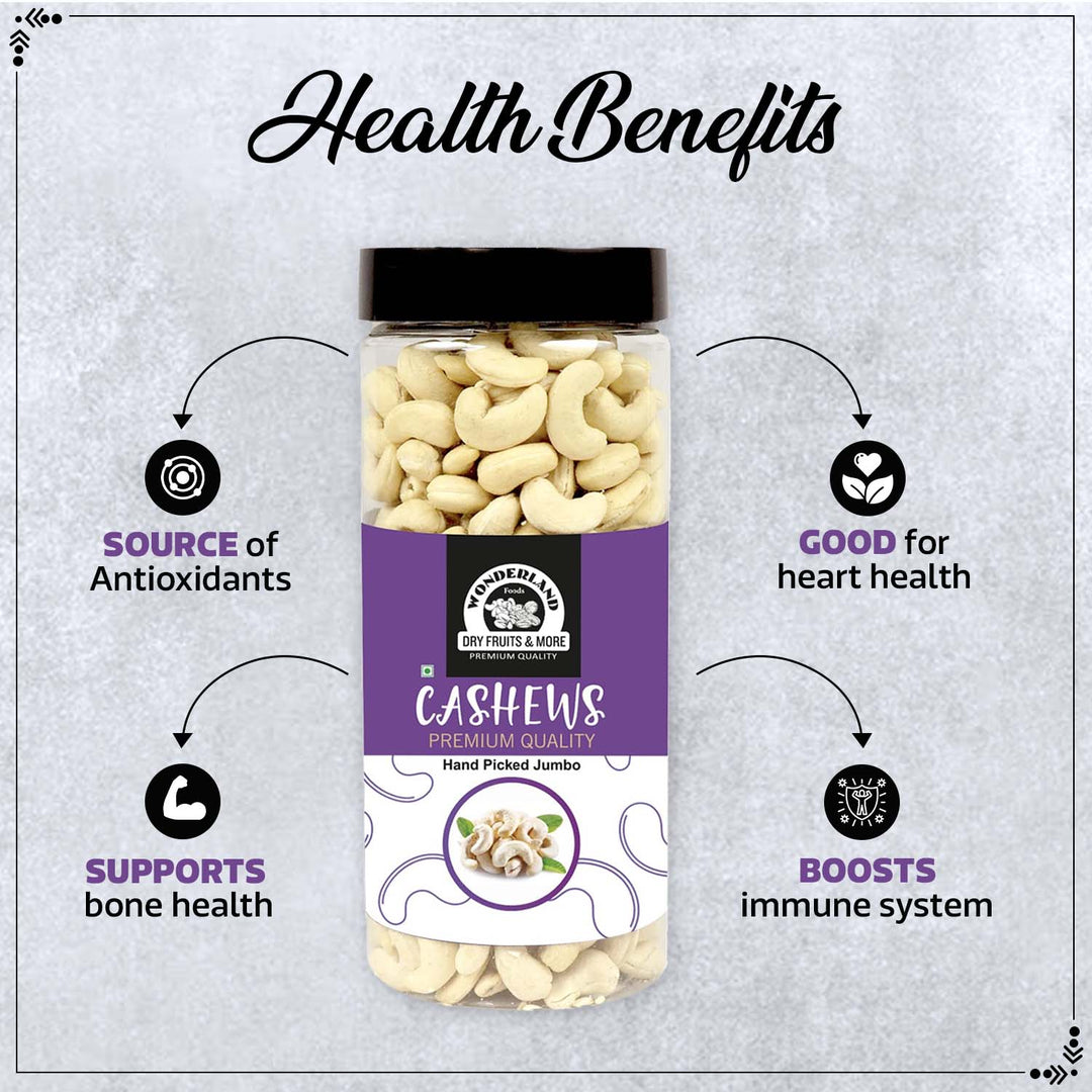 Wonderland Foods 500g Cashew (Kaju) W240-Grade Jar