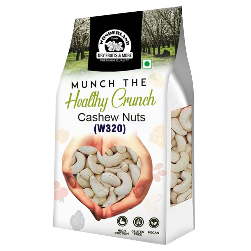 Wonderland Foods 1Kg Raw Cashew W-320 Grade Pouch