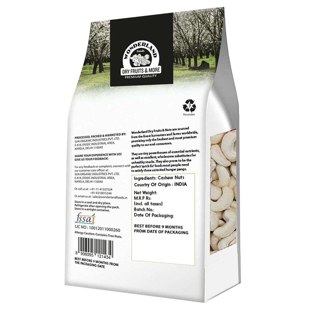 Wonderland Foods 1Kg Raw Cashew W-320 Grade Pouch