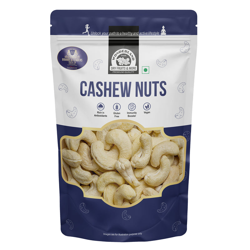 Wonderland Foods 500g Whole Raw Cashew (Kaju) W320-Grade Pouch