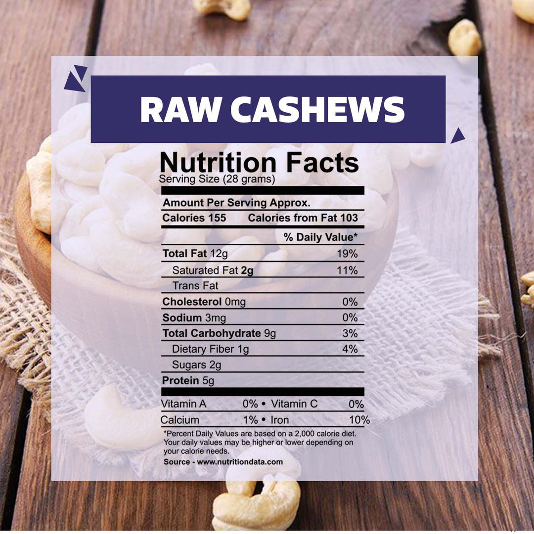 Wonderland Foods 1Kg Value Cashew (Kaju) W400-Grade Pouch