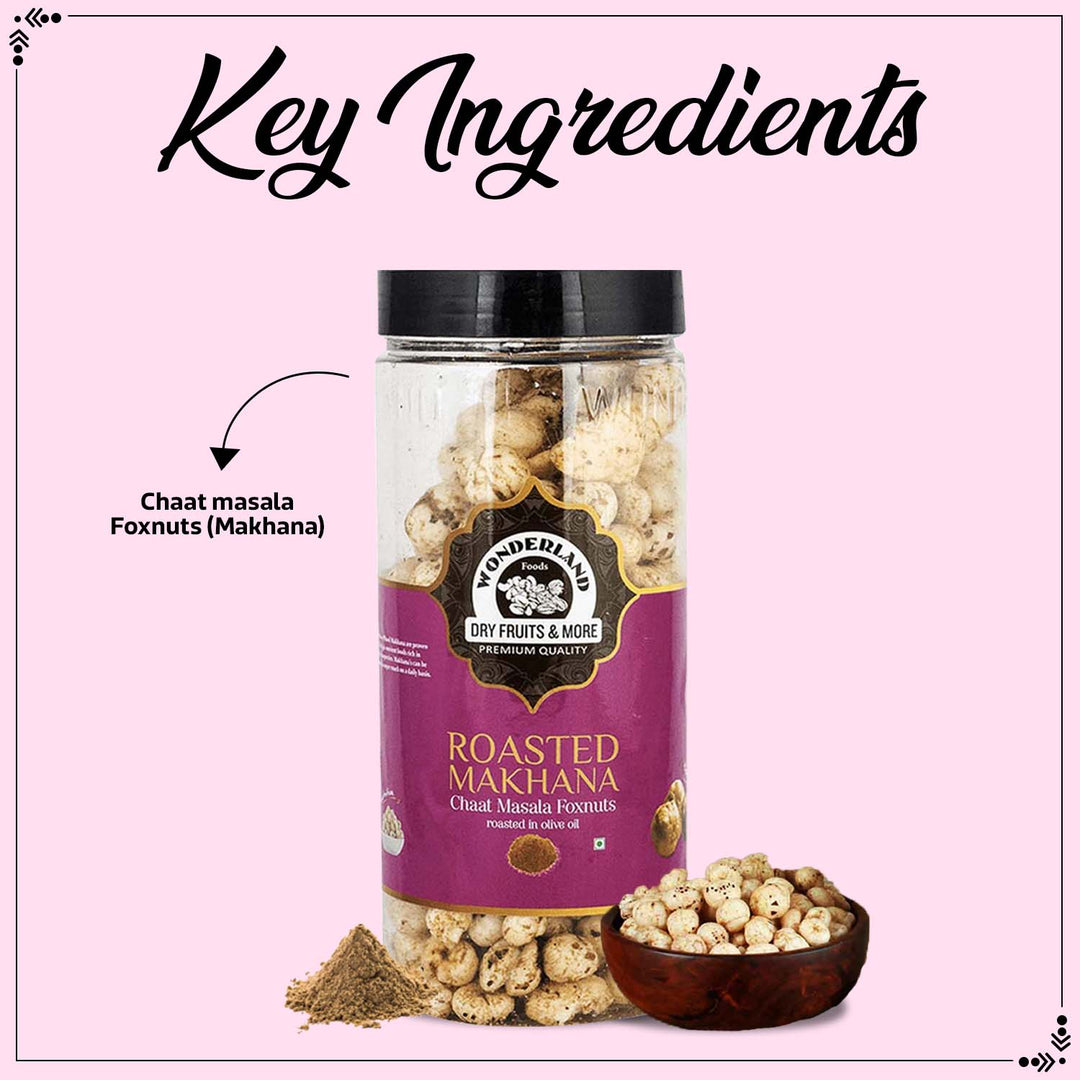 Wonderland Foods 100g Chaat Masala Makhana (Foxnut) Jar