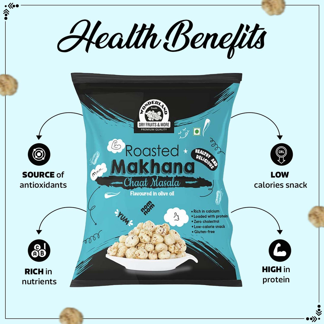 Wonderland Foods 100g Chaat Masala Makhana (Foxnut) Pouch
