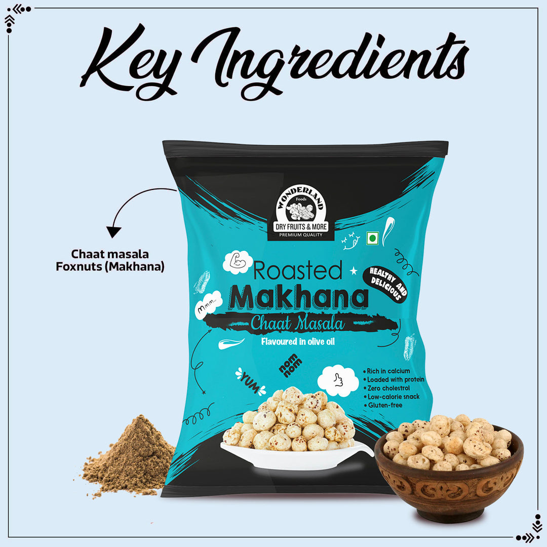 Wonderland Foods 40g Chaat Masala Makhana (Foxnut) Pouch