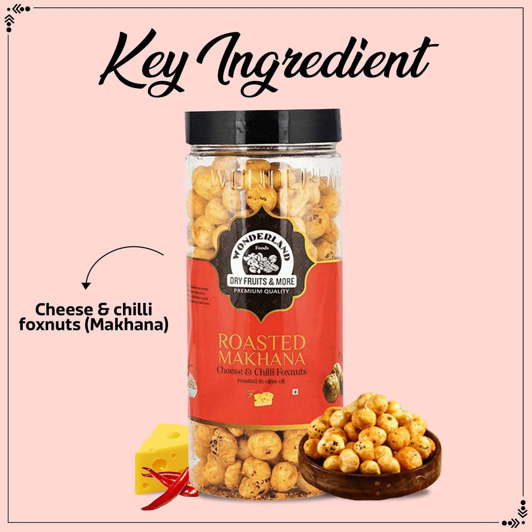 Wonderland Foods 100g Cheese-Chilli Makhana (Foxnut) Jar