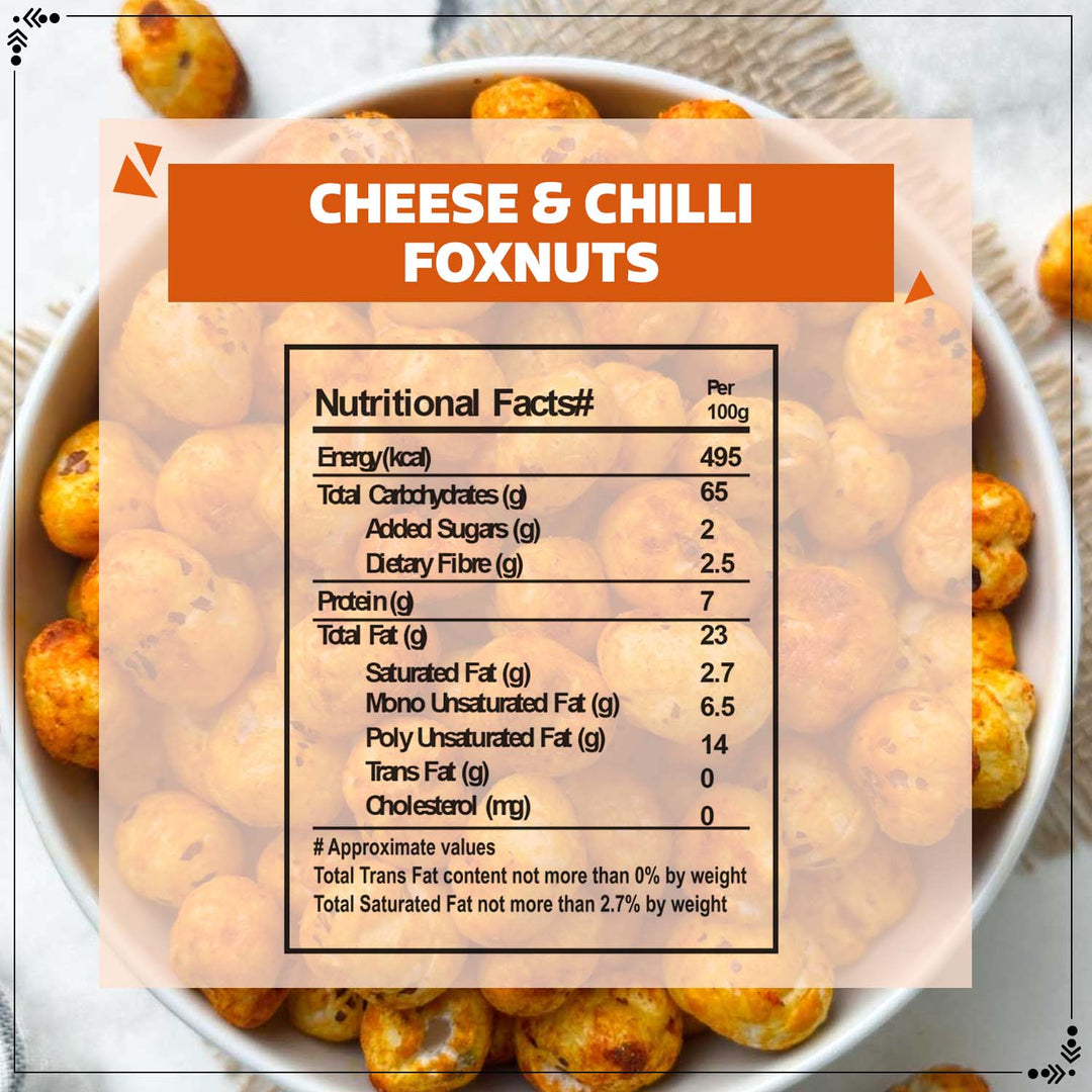 Wonderland Foods 100g Cheese-Chilli Makhana (Foxnut) Pouch