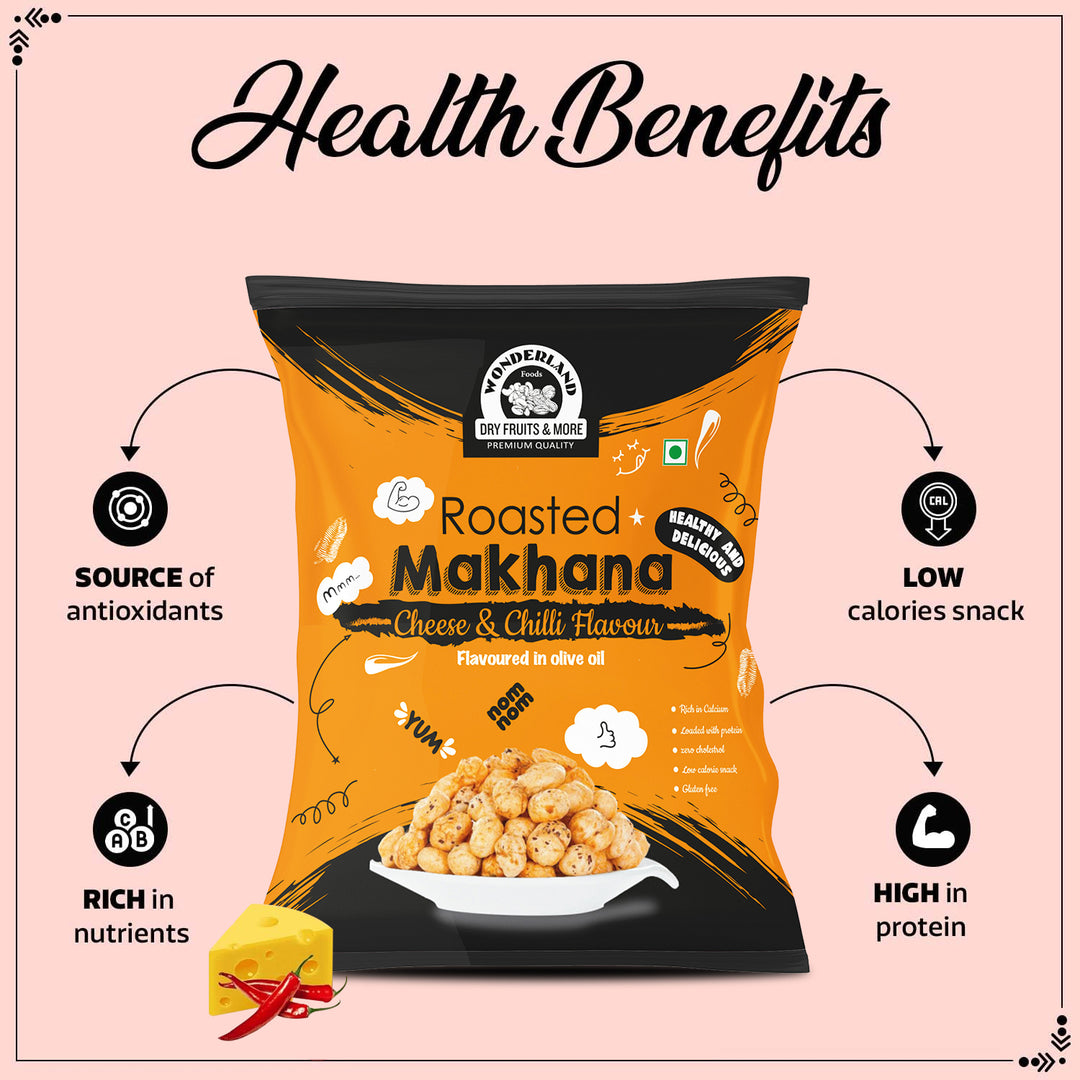 Wonderland Foods 40g Cheese-Chilli Makhana (Foxnut) Pouch