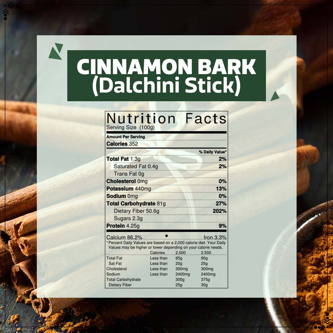 Wonderland Foods 250g Whole Spices Cinnamon Bark Pouch