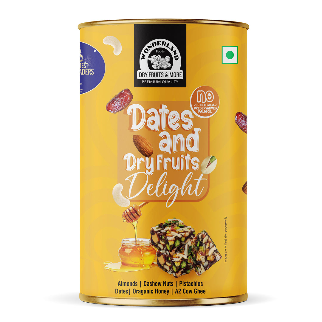 Wonderland Foods 200g Premium Date & Dry Fruits Delight Dates Bite Jar