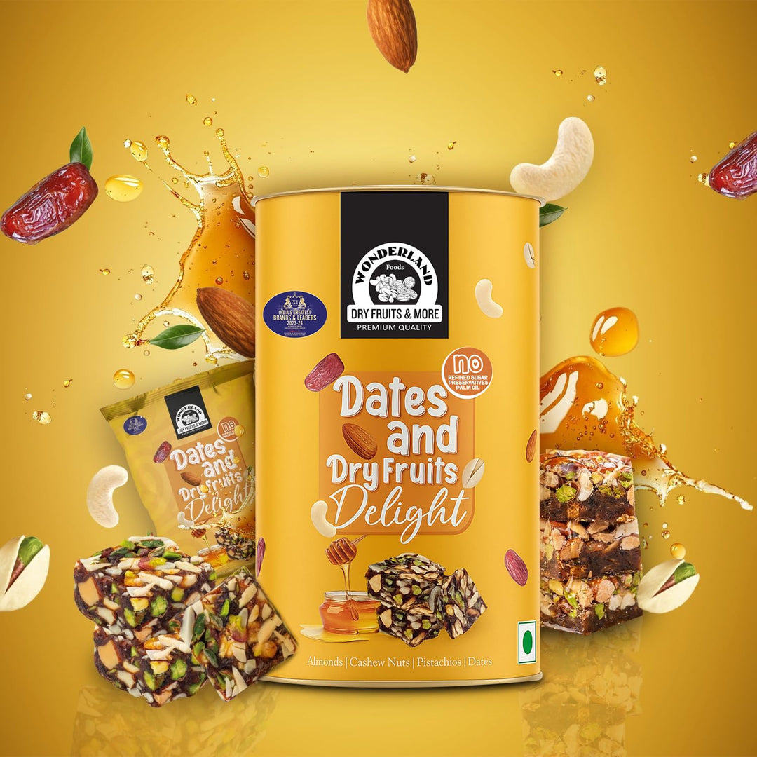 Wonderland Foods 200g Premium Date & Dry Fruits Delight Dates Bite Jar