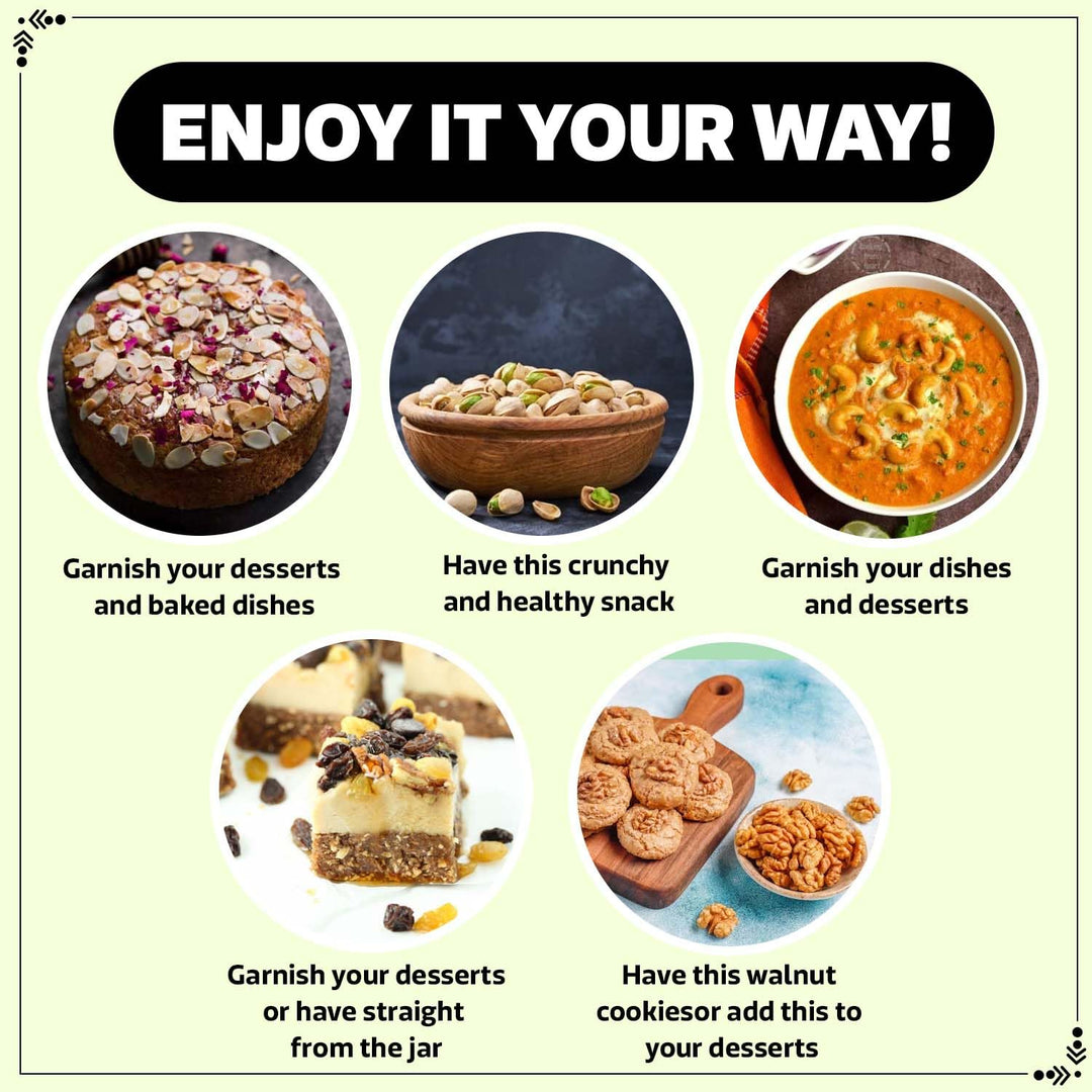 Wonderland Foods 500g (100g X 5) Dry Fruits Combo of Pistachios, Almond, Cashew, Golden Raisins & Walnut Kernel 100g Each