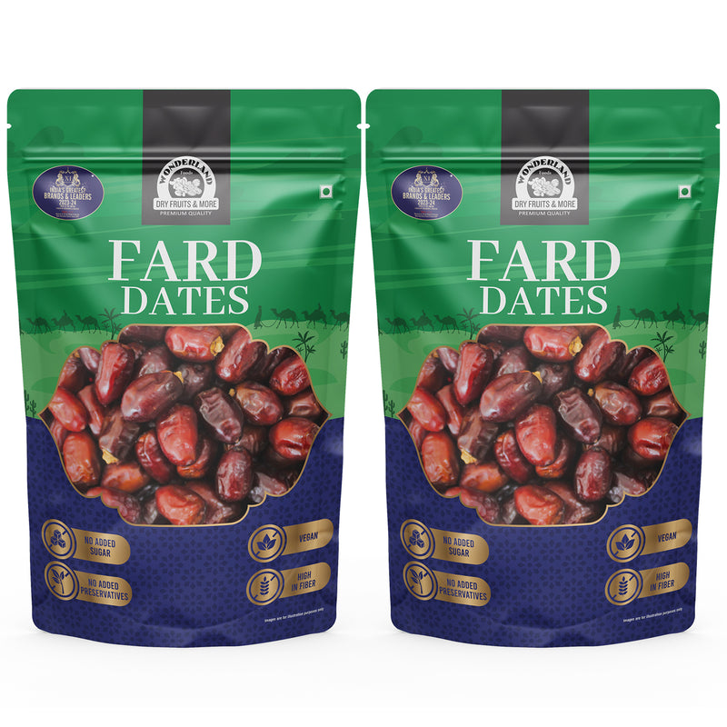 Wonderland Foods 1Kg (500g X 2) Premium Fard Dates Pouch