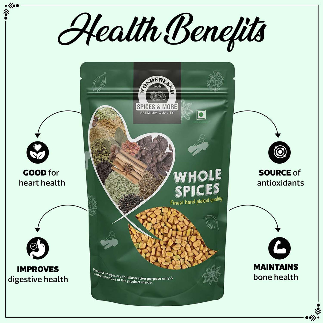 Wonderland Foods 250g Whole Spices Fenugreek Methi Seeds Pouch