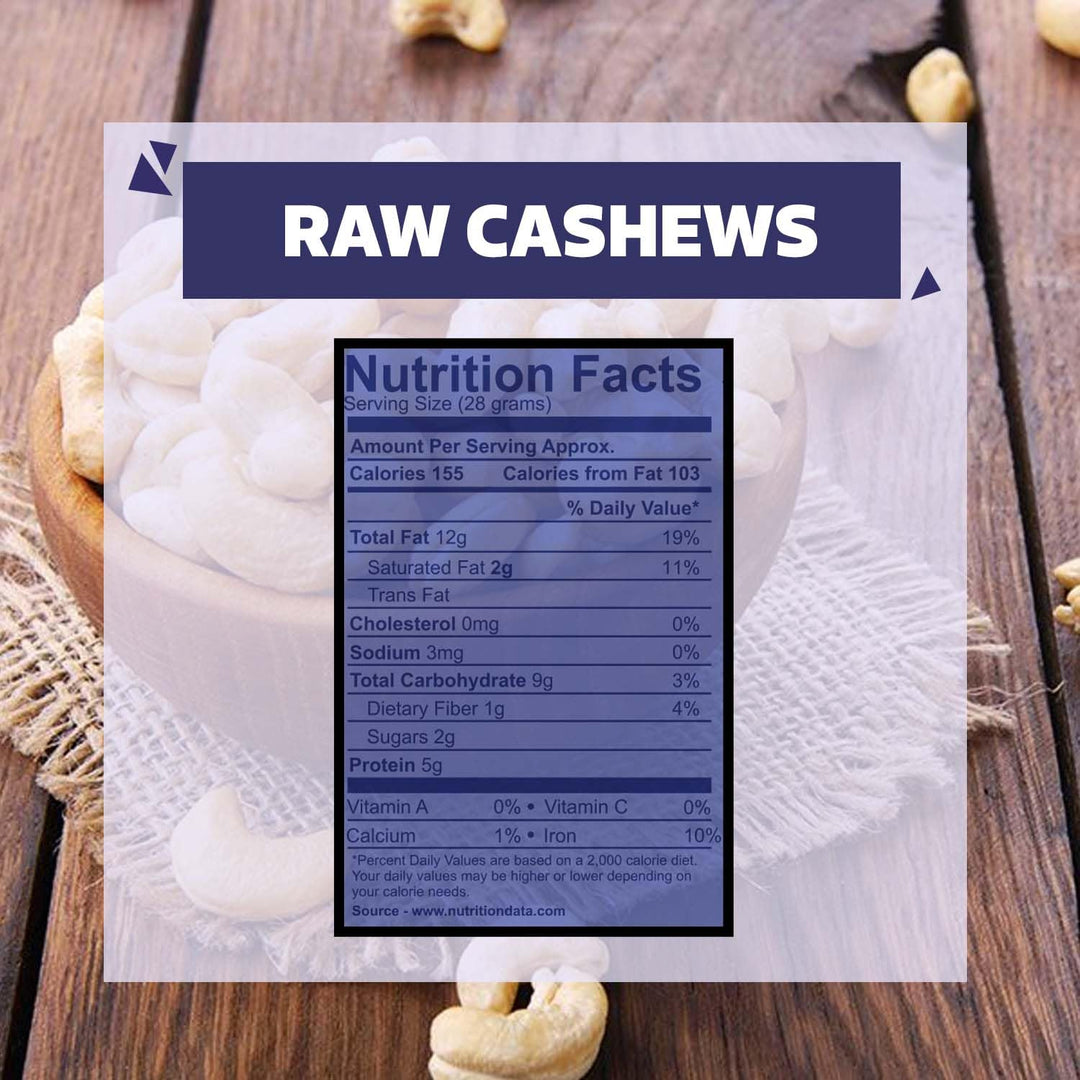 Wonderland Foods 500g Grandeur Premium Cashews (Kaju) W180-Grade Box