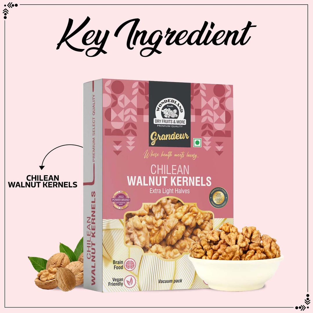Wonderland Foods 200g Grandeur Premium Chilean Walnuts Kernels Box