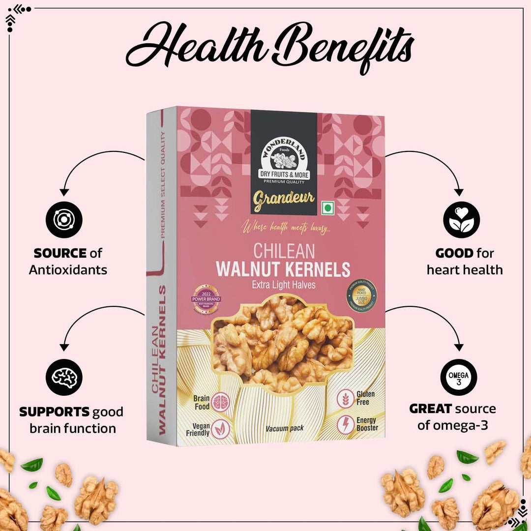Wonderland Foods 200g Grandeur Premium Chilean Walnuts Kernels Box