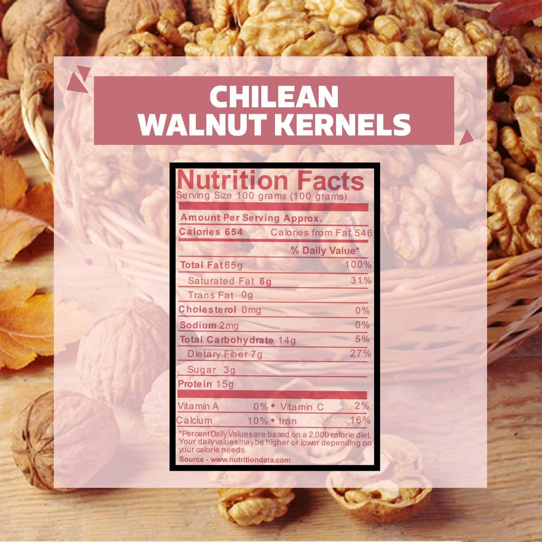 Wonderland Foods 200g Grandeur Premium Chilean Walnuts Kernels Box