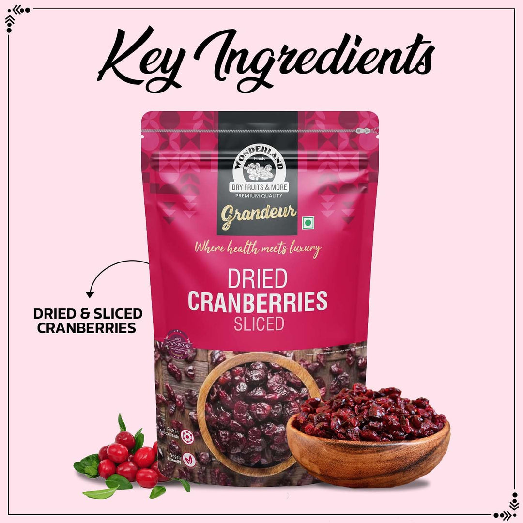 Wonderland Foods 200g Grandeur Premium Cranberries Pouch