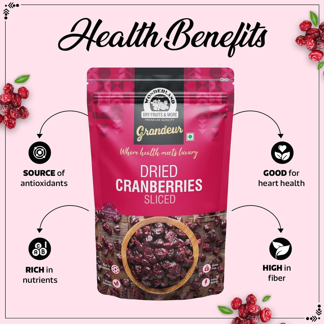 Wonderland Foods 200g Grandeur Premium Cranberries Pouch