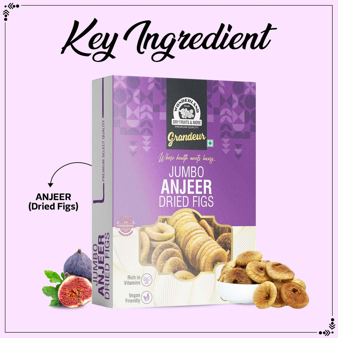 Wonderland Foods 500g Grandeur Premium Jumbo Anjeer (Figs) Box