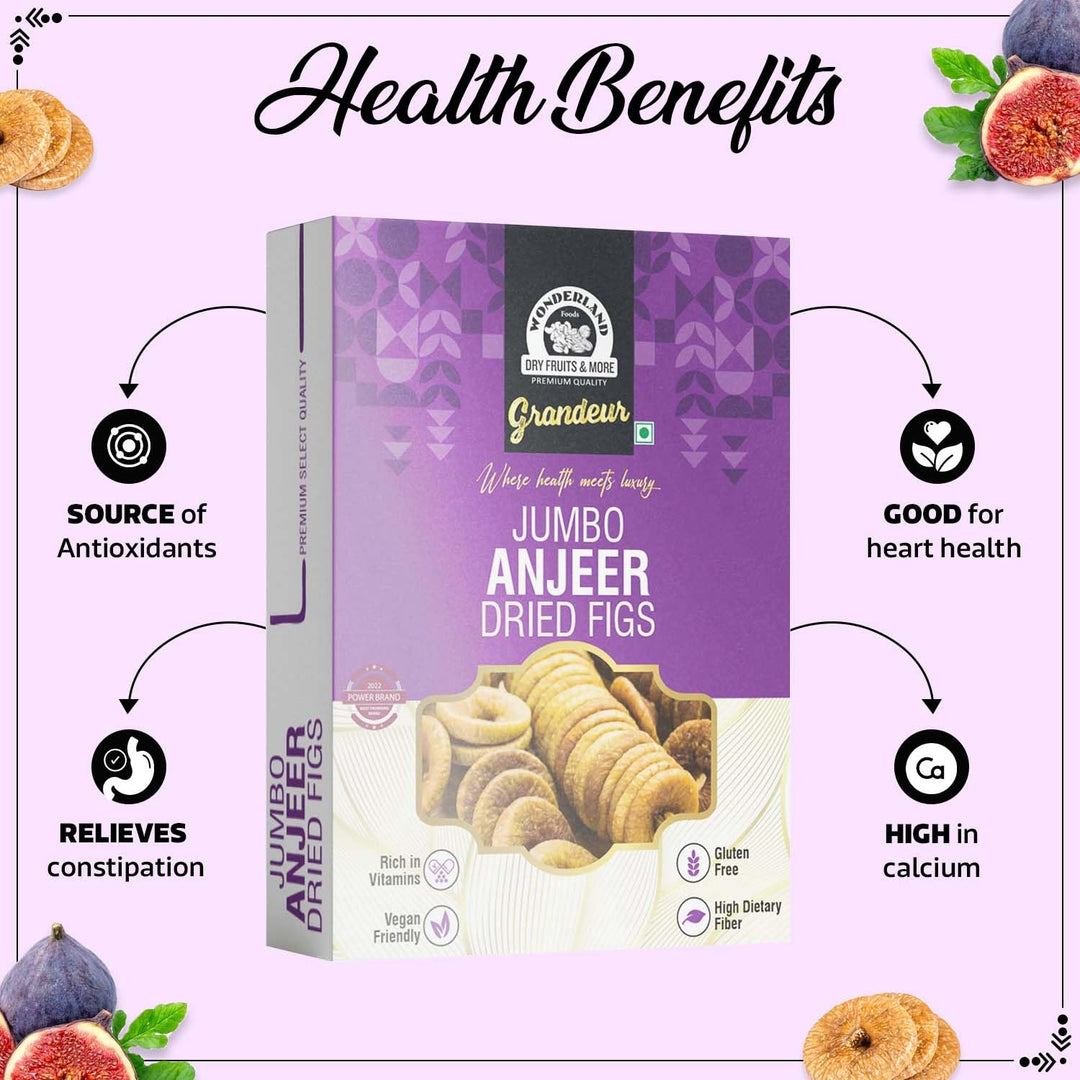 Wonderland Foods 500g Grandeur Premium Jumbo Anjeer (Figs) Box