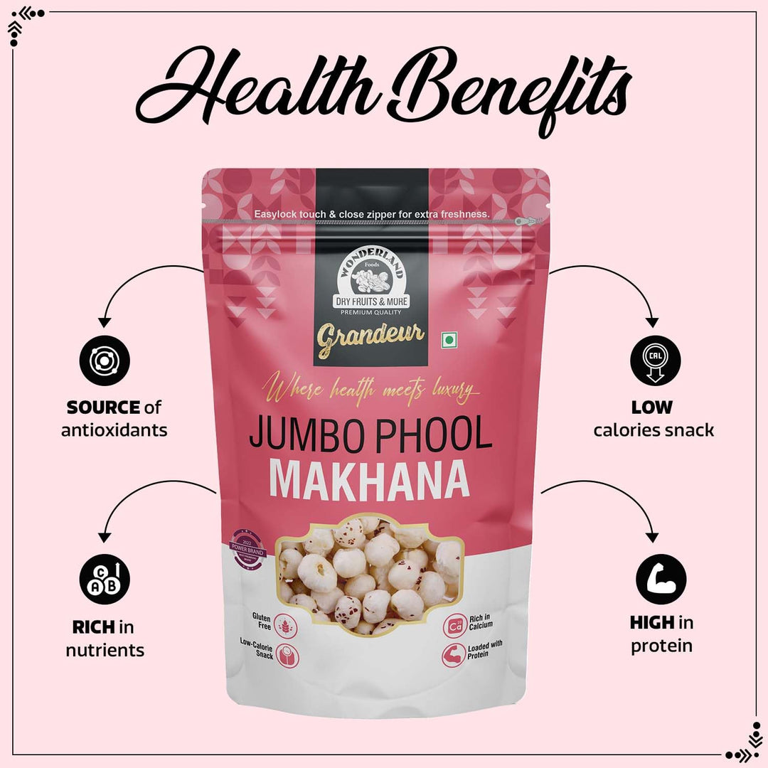 Wonderland Foods 100g Grandeur Premium Phool Makhana (Foxnut) Pouch