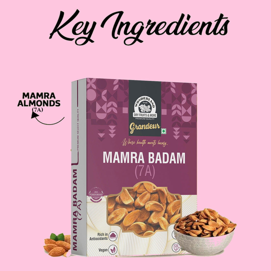 Wonderland Foods 500g Grandeur Premium 7A Mamra Almonds Box