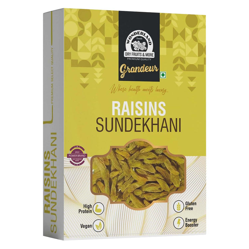 Wonderland Foods 500g Grandeur Premium Sundekhani Raisins Box
