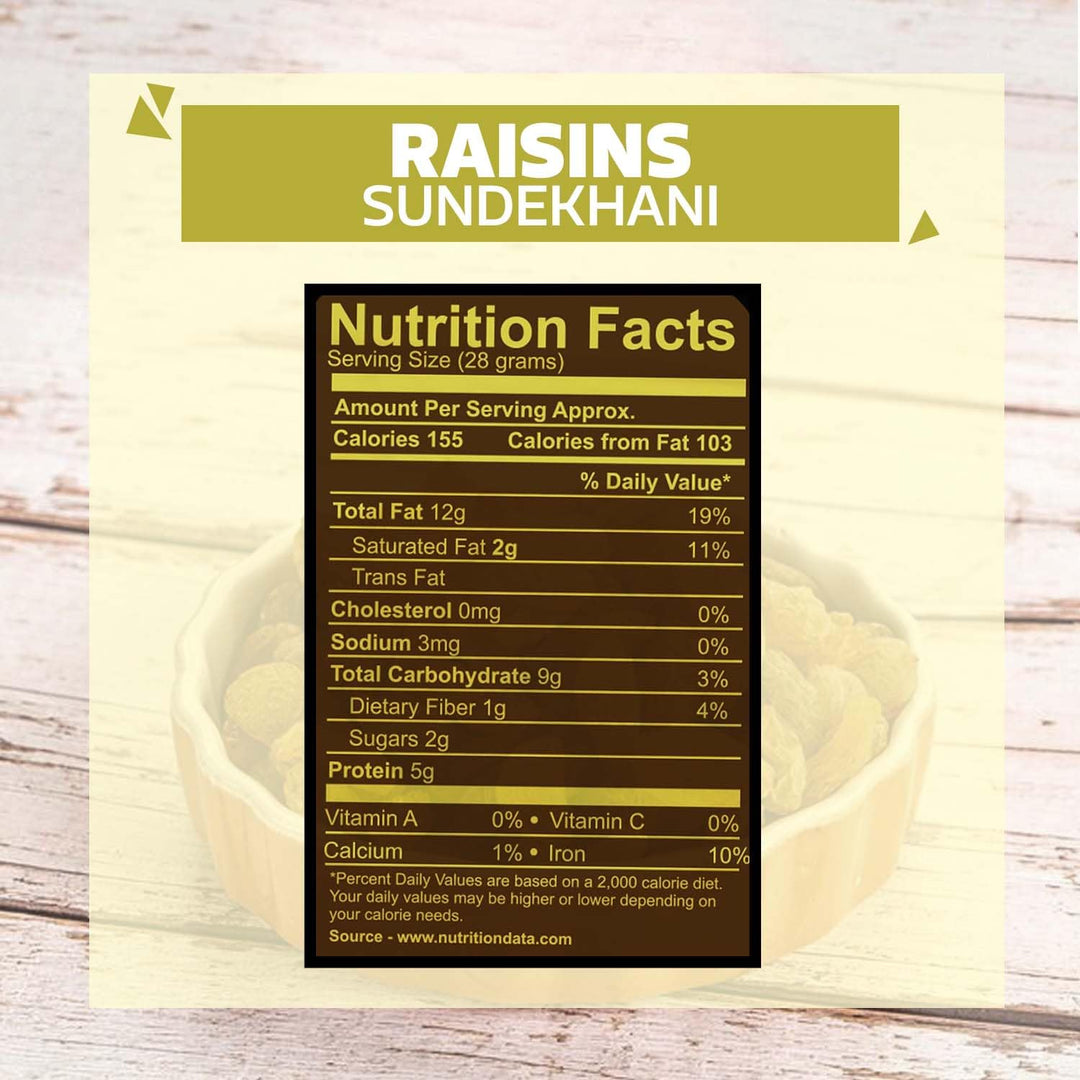 Wonderland Foods 500g Grandeur Premium Sundekhani Raisins Box