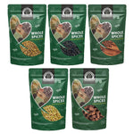 Load image into Gallery viewer, Wonderland Foods 500g (100g X 5) Whole Spices Premium Combo of Cumin, Black Pepper, Cinnamon, Coriander &amp; Black Cardamom Pouch
