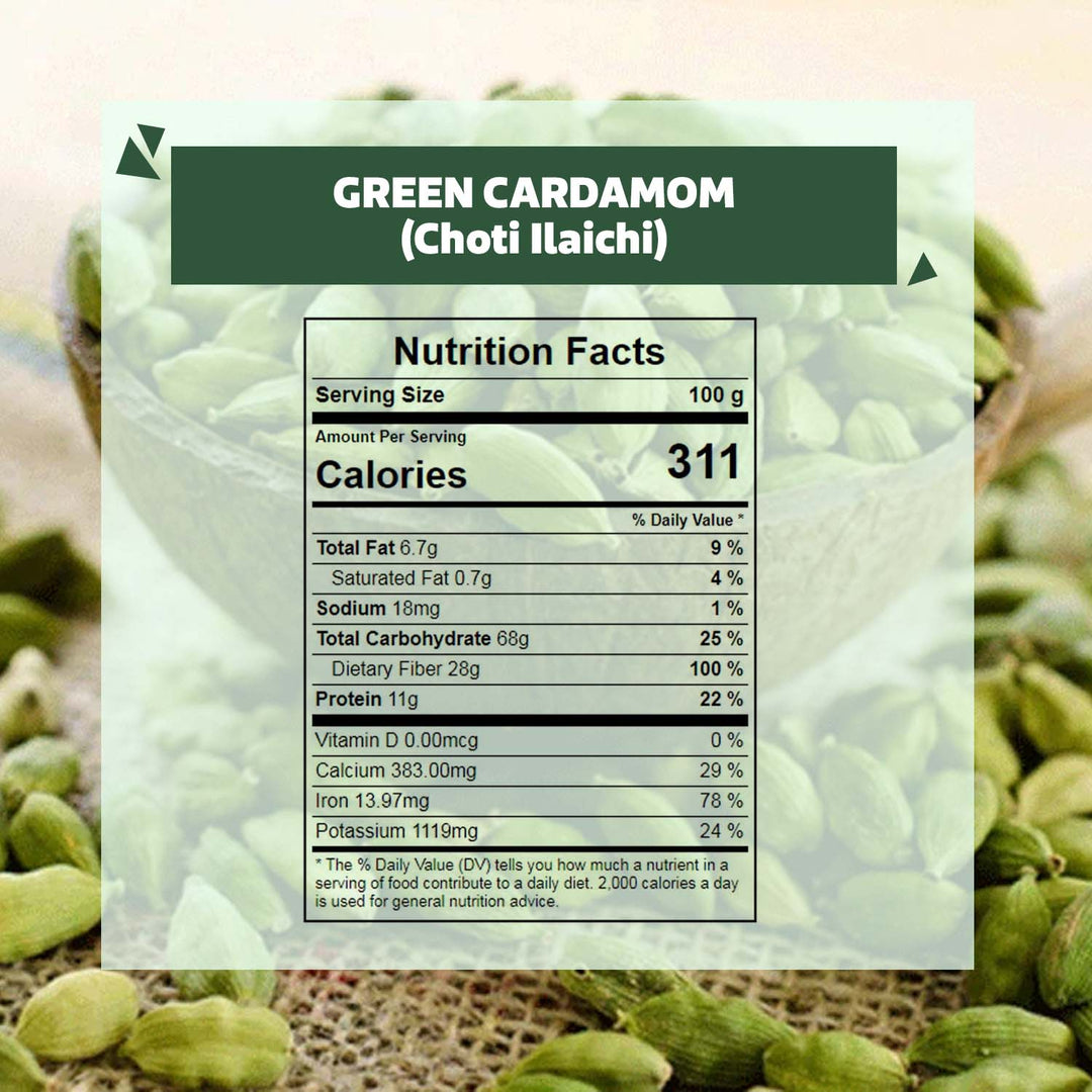 Wonderland Foods 100g Whole Cardamom Green Choti Elaichi