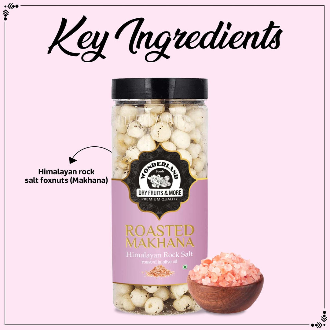 Wonderland Foods 100g Himalayan Rock Salt Makhana (Foxnut) Jar
