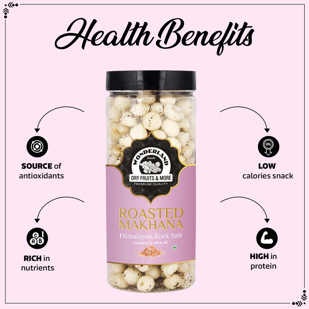 Wonderland Foods 100g Himalayan Rock Salt Makhana (Foxnut) Jar