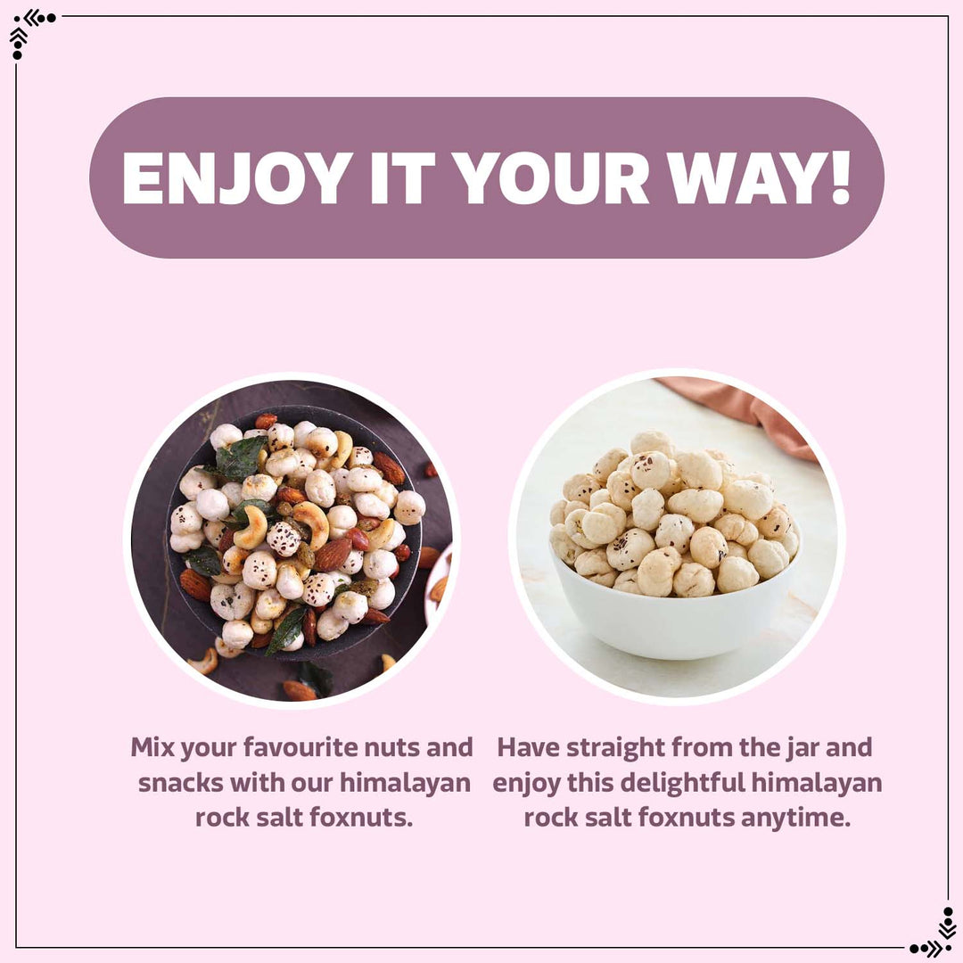 Wonderland Foods 100g Himalayan Rock Salt Makhana (Foxnut) Jar