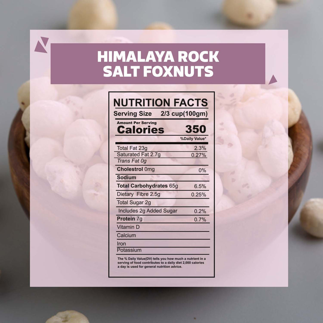 Wonderland Foods 100g Himalayan Rock Salt Makhana (Foxnut) Jar